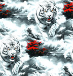 白虎水墨图案 尽显东方韵味老虎