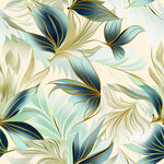 清新叶纹花卉图案背景