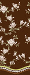 棕色底白花精美花卉图案