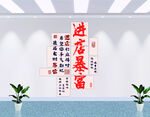 进店暴富 国潮书法装饰墙 