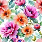 水彩花卉图案 绚丽多姿