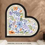 简约植物花卉地垫入户门心形地毯