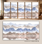 新中式山水屏风装饰画