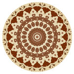 圆形复古拼花地面装饰图案