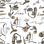 手绘抽象人物与物品图案