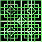 绿色几何图案套方如意