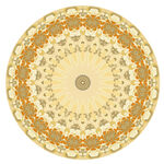 圆形米棕色高档轻奢花纹图案