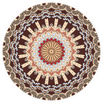 圆形复古花纹图案设计