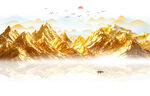 金箔山水画背景墙