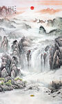 竖幅玄关山水画 
