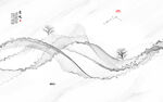 中式抽象山水画