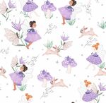 紫色芭蕾女孩水彩插画图案