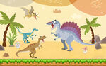 卡通恐龙儿童房背景图片