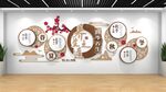 创意圆形文化墙设计展示中医文化