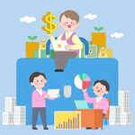 房地产投资数据分析财富增长插画