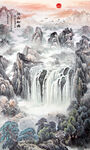 竖幅玄关山水画