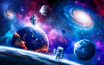 太空星球宇航员宇宙银河黑洞背景