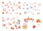 可爱甜点卡通贴纸图案