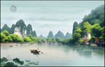 巨幅山水风景画