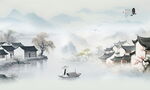 山水意境中国风水墨画