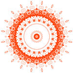 橙色曼陀罗花纹图案