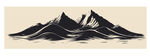 手绘山黑白山峦插画