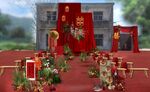老家红色婚礼布置