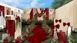 浪漫红白色系婚礼布置场景