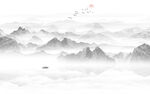 远山近水水墨风景