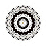 黑白曼陀罗花纹图案