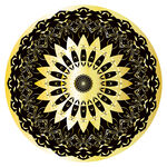 金色圆形花纹图案