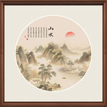 圆形山水画