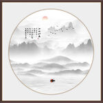 圆形山水画