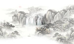 新中式水墨古风背景壁纸壁画