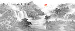 意境水墨山水画