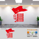 竖版五个引领文化墙