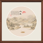 圆形山水画