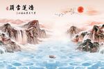 喜庆中式鸿运当头水墨山水意境图