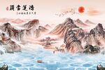 鸿运当头古典水墨山水意境图画