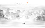 新中式水墨山水画