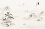 古风背景山水画