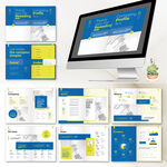 蓝黄配色商务PPT模板