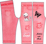 粉色个性图案女士紧身裤