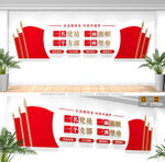 一名党员一面旗帜党建标语文化墙