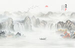 意境水墨山水画