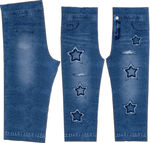 星星装饰牛仔长裤