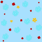 蓝色背景多彩图案装饰图