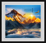 日照金山山水画