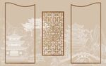 中式古典屏风装饰图案