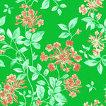 绿色底花卉手绘花